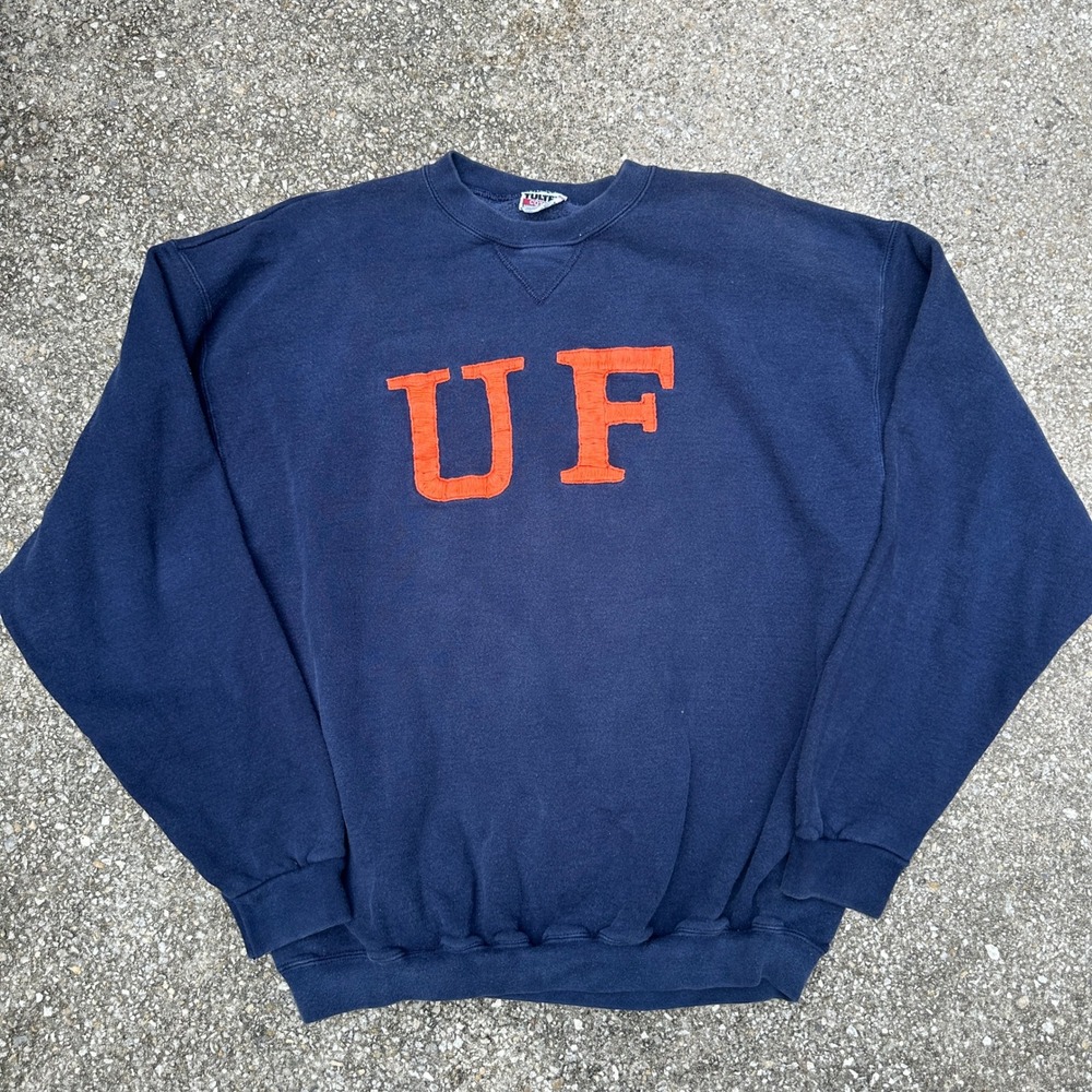 Vintage Tultex University of Florida UF Sweatshirt Navy Blue Large Made in USA